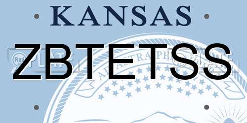 ZBTETSS Kansas License Plate