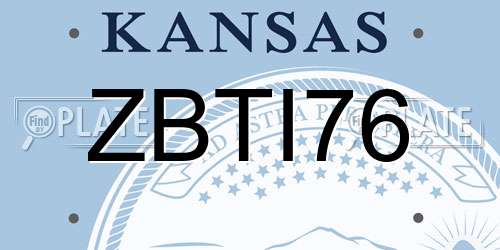 ZBTI76 Kansas License Plate