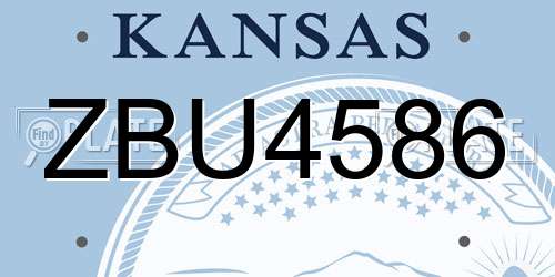 ZBU4586 Kansas License Plate