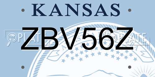 ZBV56Z Kansas License Plate