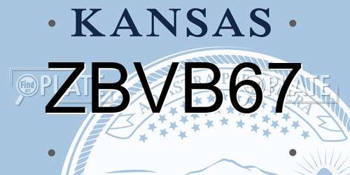 ZBVB67 Kansas License Plate