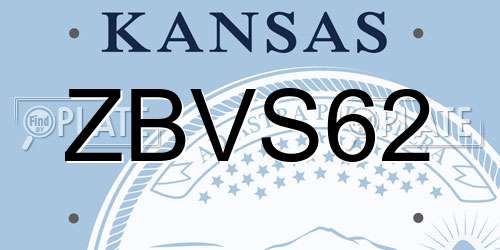 ZBVS62 Kansas License Plate