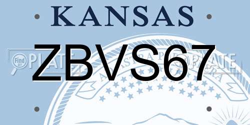 ZBVS67 Kansas License Plate