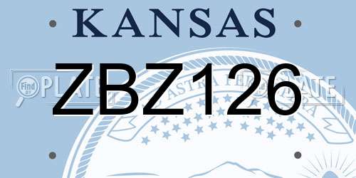 ZBZ126 Kansas License Plate