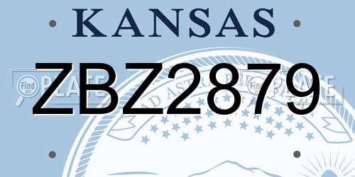 ZBZ2879 Kansas License Plate