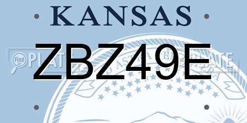 ZBZ49E Kansas License Plate