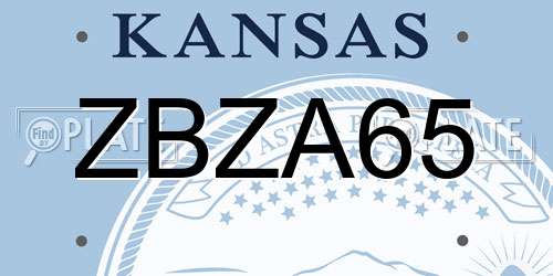 ZBZA65 Kansas License Plate