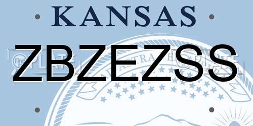 ZBZEZSS Kansas License Plate