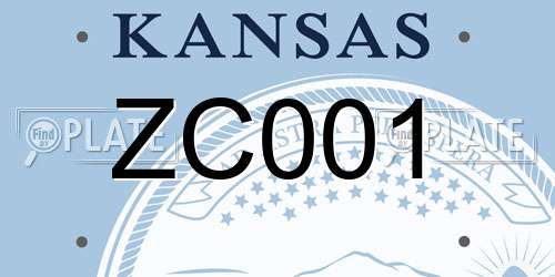 ZC001 Kansas License Plate