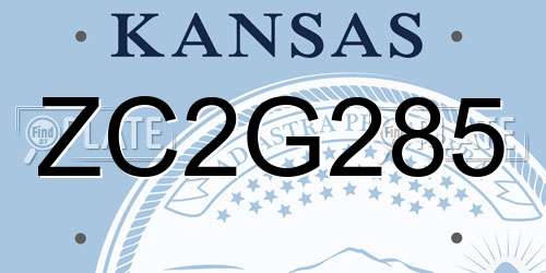 ZC2G285 Kansas License Plate