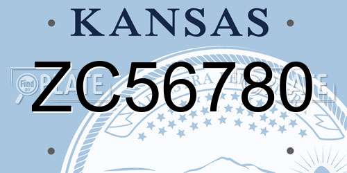 ZC56780 Kansas License Plate