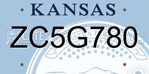 ZC5G780 Kansas License Plate