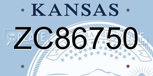 ZC86750 Kansas License Plate