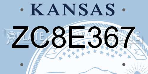 ZC8E367 Kansas License Plate
