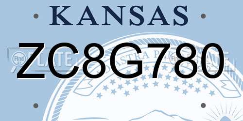 ZC8G780 Kansas License Plate