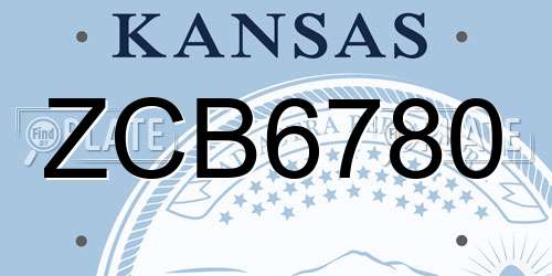 ZCB6780 Kansas License Plate