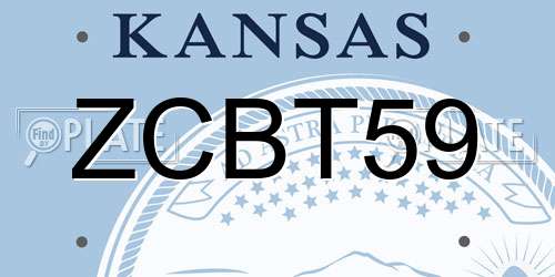 ZCBT59 Kansas License Plate