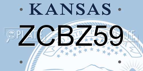 ZCBZ59 Kansas License Plate