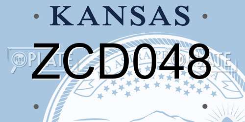 ZCD048 Kansas License Plate