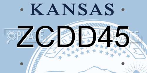 ZCDD45 Kansas License Plate