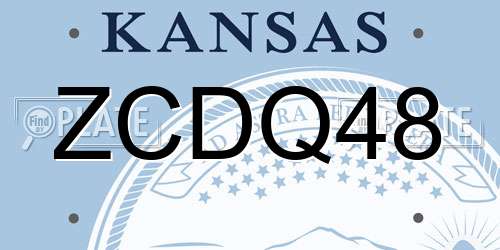 ZCDQ48 Kansas License Plate