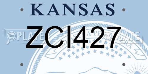 ZCI427 Kansas License Plate