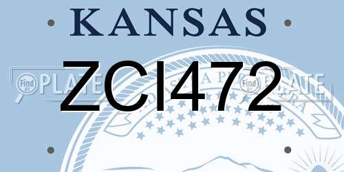 ZCI472 Kansas License Plate