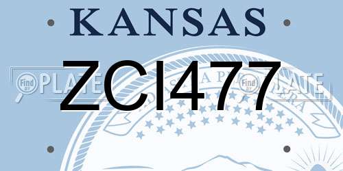 ZCI477 Kansas License Plate