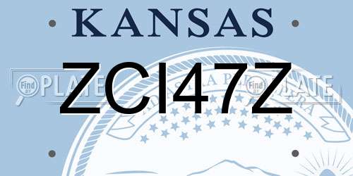 ZCI47Z Kansas License Plate