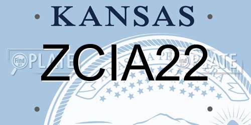 ZCIA22 Kansas License Plate