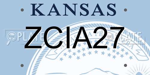 ZCIA27 Kansas License Plate