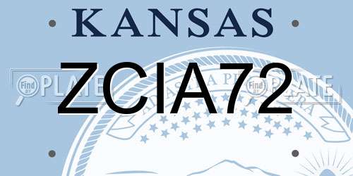 ZCIA72 Kansas License Plate
