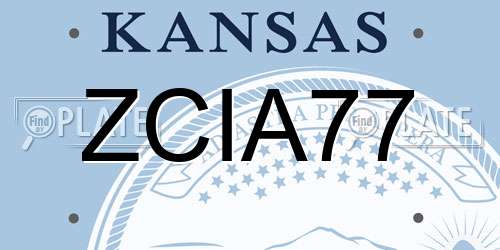 ZCIA77 Kansas License Plate