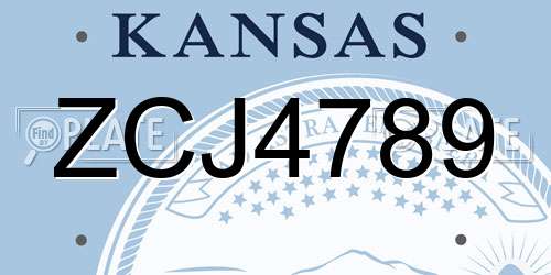 ZCJ4789 Kansas License Plate