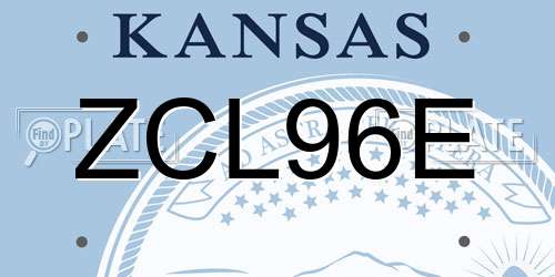 ZCL96E Kansas License Plate