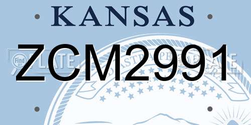 ZCM2991 Kansas License Plate