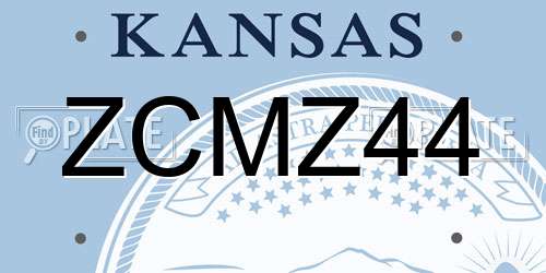 ZCMZ44 Kansas License Plate