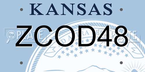 ZCOD48 Kansas License Plate
