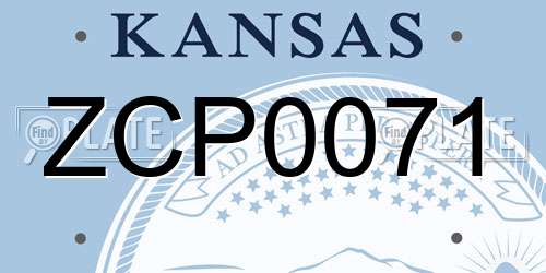 ZCP0071 Kansas License Plate