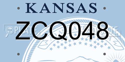ZCQ048 Kansas License Plate