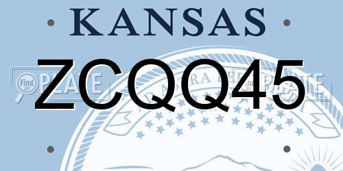 ZCQQ45 Kansas License Plate