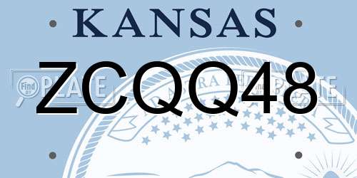 ZCQQ48 Kansas License Plate