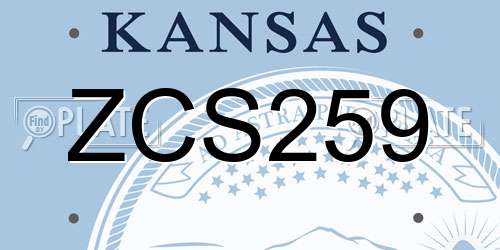 ZCS259 Kansas License Plate