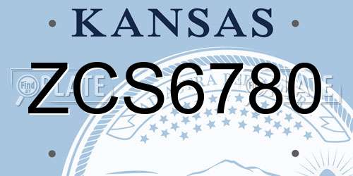 ZCS6780 Kansas License Plate