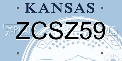 ZCSZ59 Kansas License Plate
