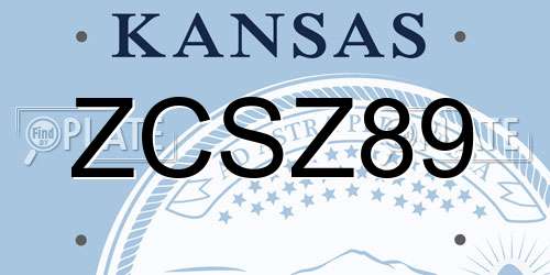 ZCSZ89 Kansas License Plate