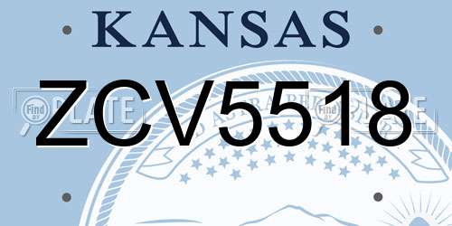 ZCV5518 Kansas License Plate