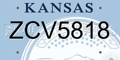 ZCV5818 Kansas License Plate