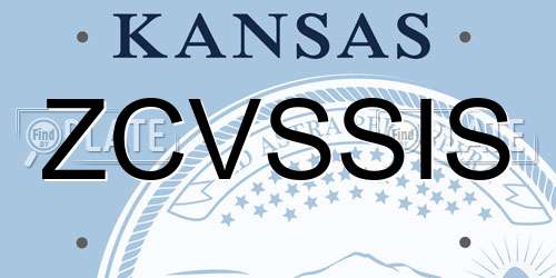 ZCVSSIS Kansas License Plate