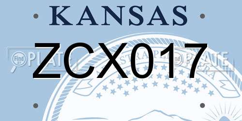 ZCX017 Kansas License Plate